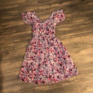 Express Floral Dress in Purple and Pink